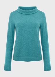 Audrey Wool Cashmere Jumper, Aqua, hi-res