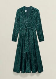 Meadow Sequin Dress, Evergreen, hi-res