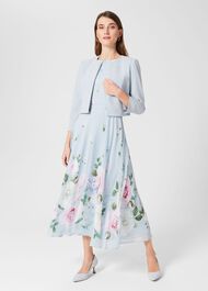 Carly Floral Midi Dress, Blue Multi, hi-res
