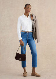 Rosana Seamed Shirt, Ivory, hi-res