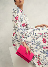 Renata Suede Clutch, Zinnia Pink, hi-res