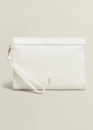 Catherine Leather Wristlet, Ivory, hi-res
