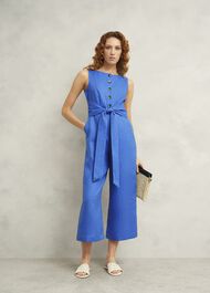 Melissa Linen Jumpsuit, French Blue, hi-res