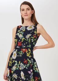 Petite Carly Floral Midi Dress, Midnight Multi, hi-res