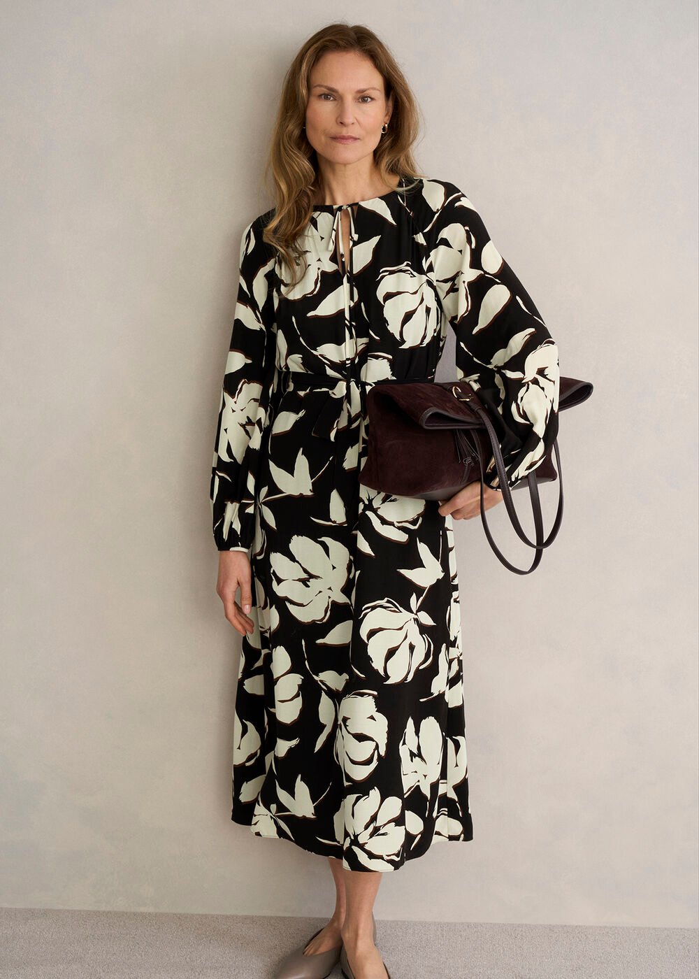 Evelyn Dress, Black Sandstone, hi-res