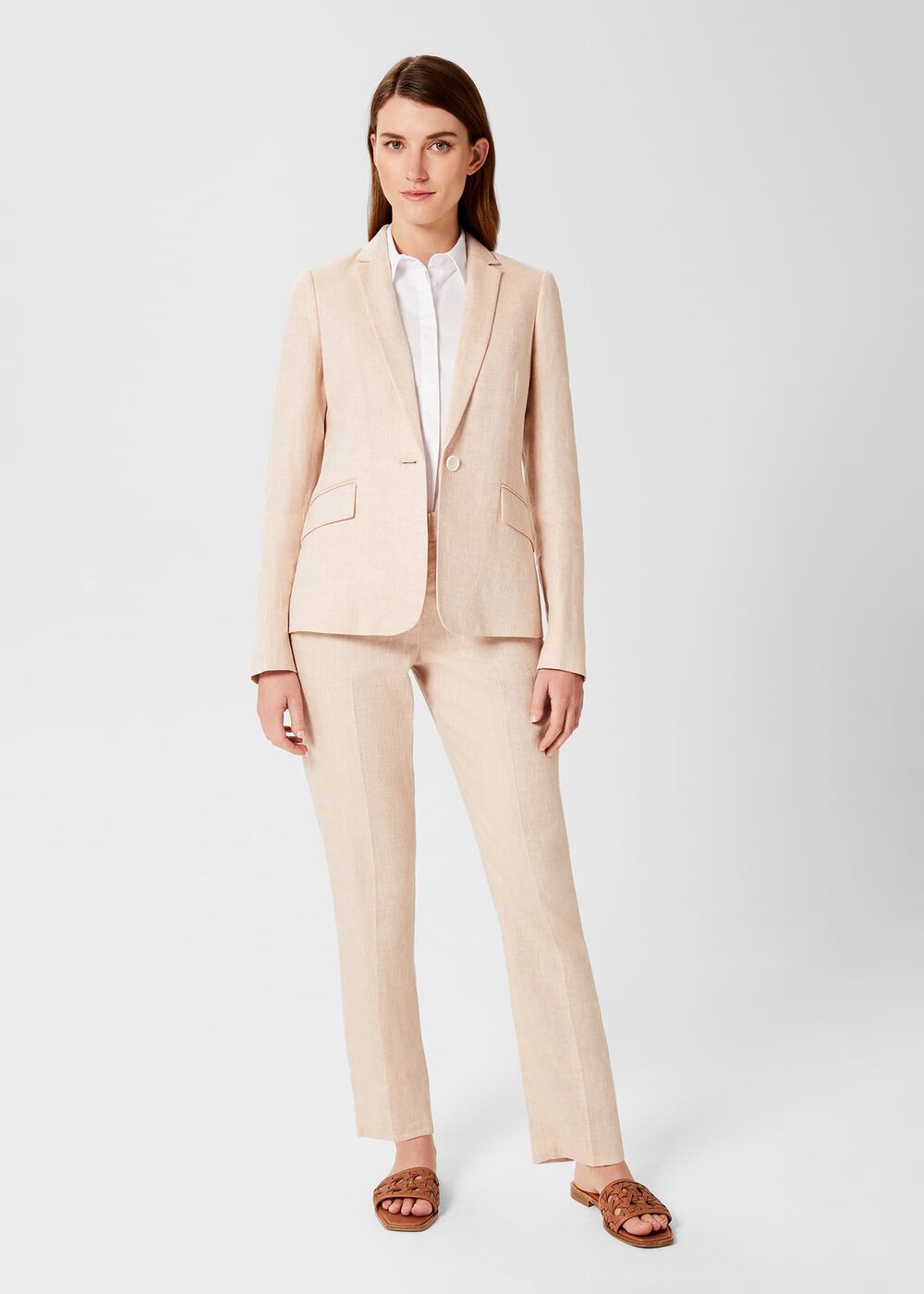 Ivana Linen Pant, Warm Neutral, hi-res
