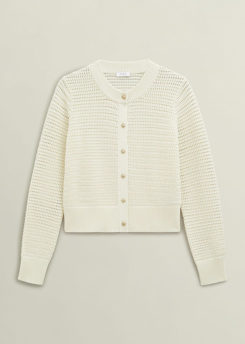 Felicity Cotton Cardigan, Warm Ivory, hi-res