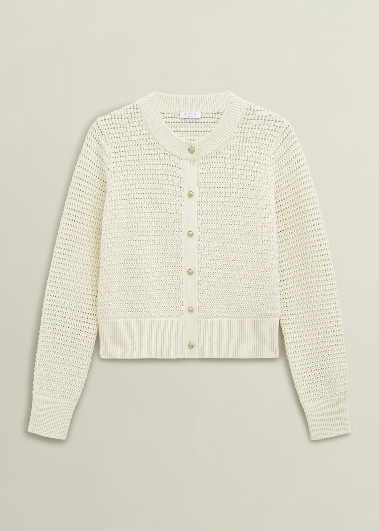 Felicity Cotton Cardigan, Warm Ivory, hi-res