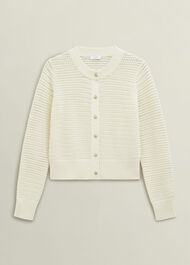 Felicity Cotton Cardigan, Warm Ivory, hi-res
