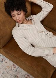 Neutral Eleanor Stripe Shirt Dress, Soft Beige, hi-res