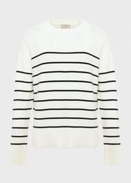 Ruby Cotton Button Jumper, Ivory Navy, hi-res