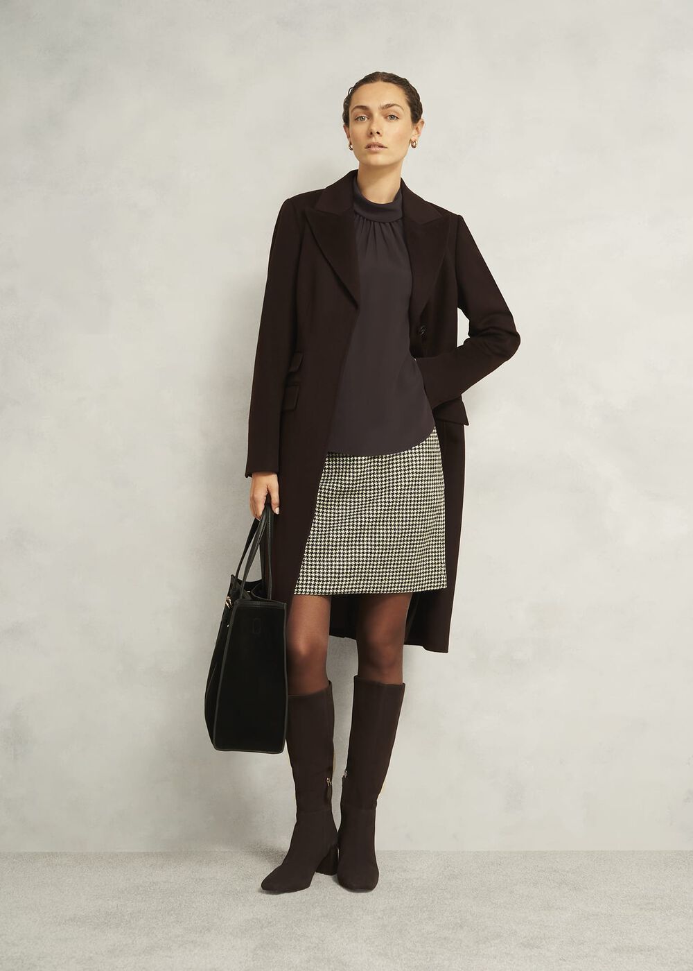Debby Silk Blouse, Deep Brown, hi-res