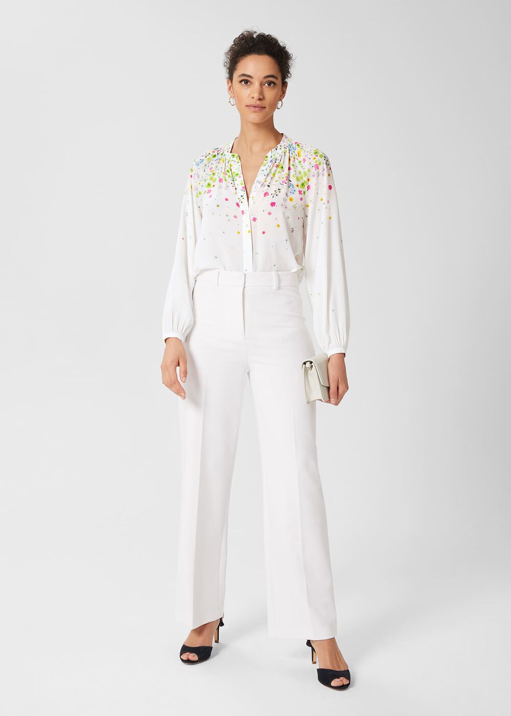 Natasha Wide Trousers, Ivory, hi-res