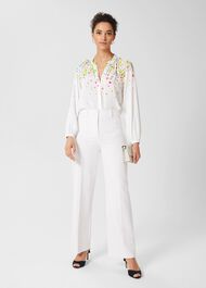 Natasha Wide Trousers, Ivory, hi-res