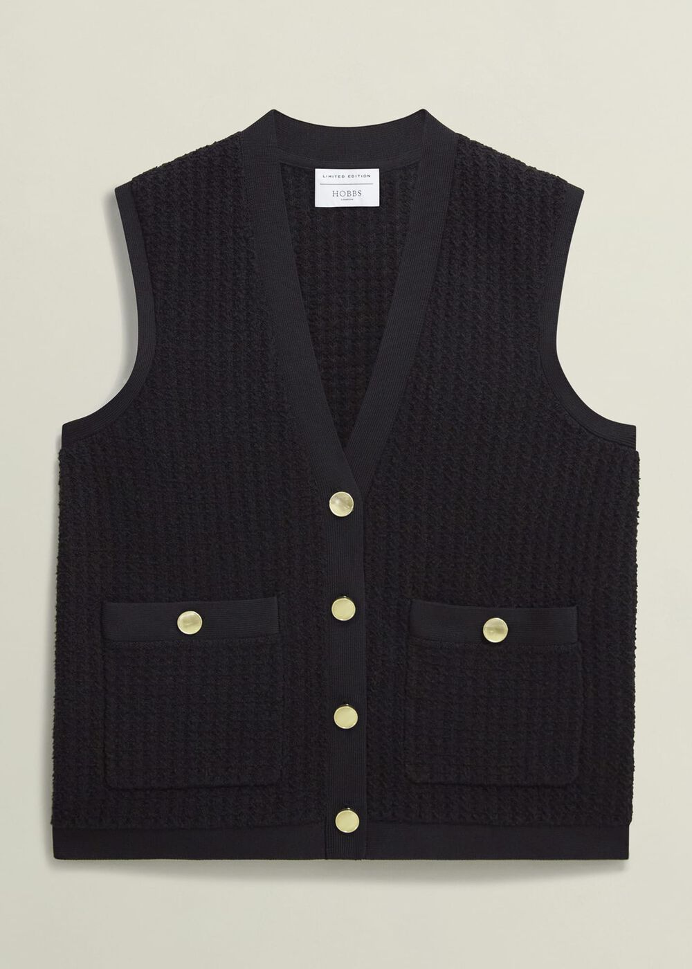 Tatton Knitted Tank Top, Black, hi-res