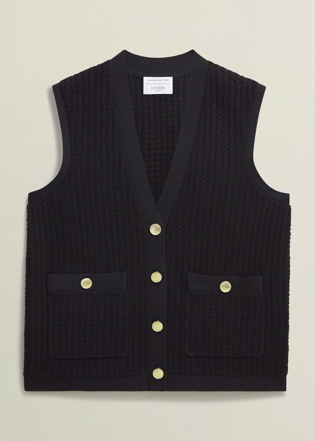 Tatton Knitted Tank Top, Black, hi-res