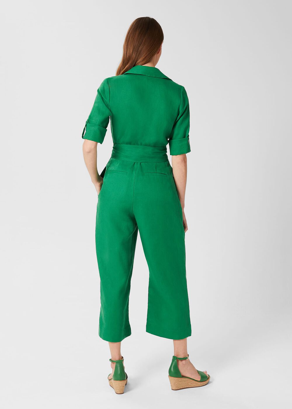 Tazmin Linen Jumpsuit , Amazon Green, hi-res