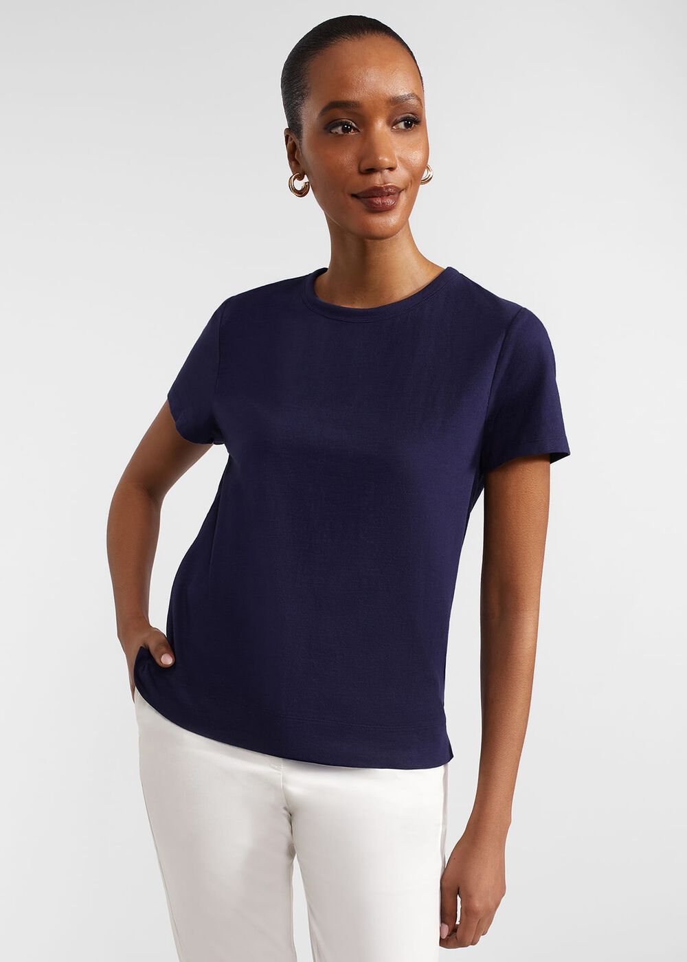 Adaline Cotton Slub T-Shirt, Hobbs Midnight, hi-res
