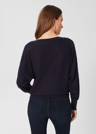 Lucia Sweater With Cashmere, Hobbs Navy, hi-res