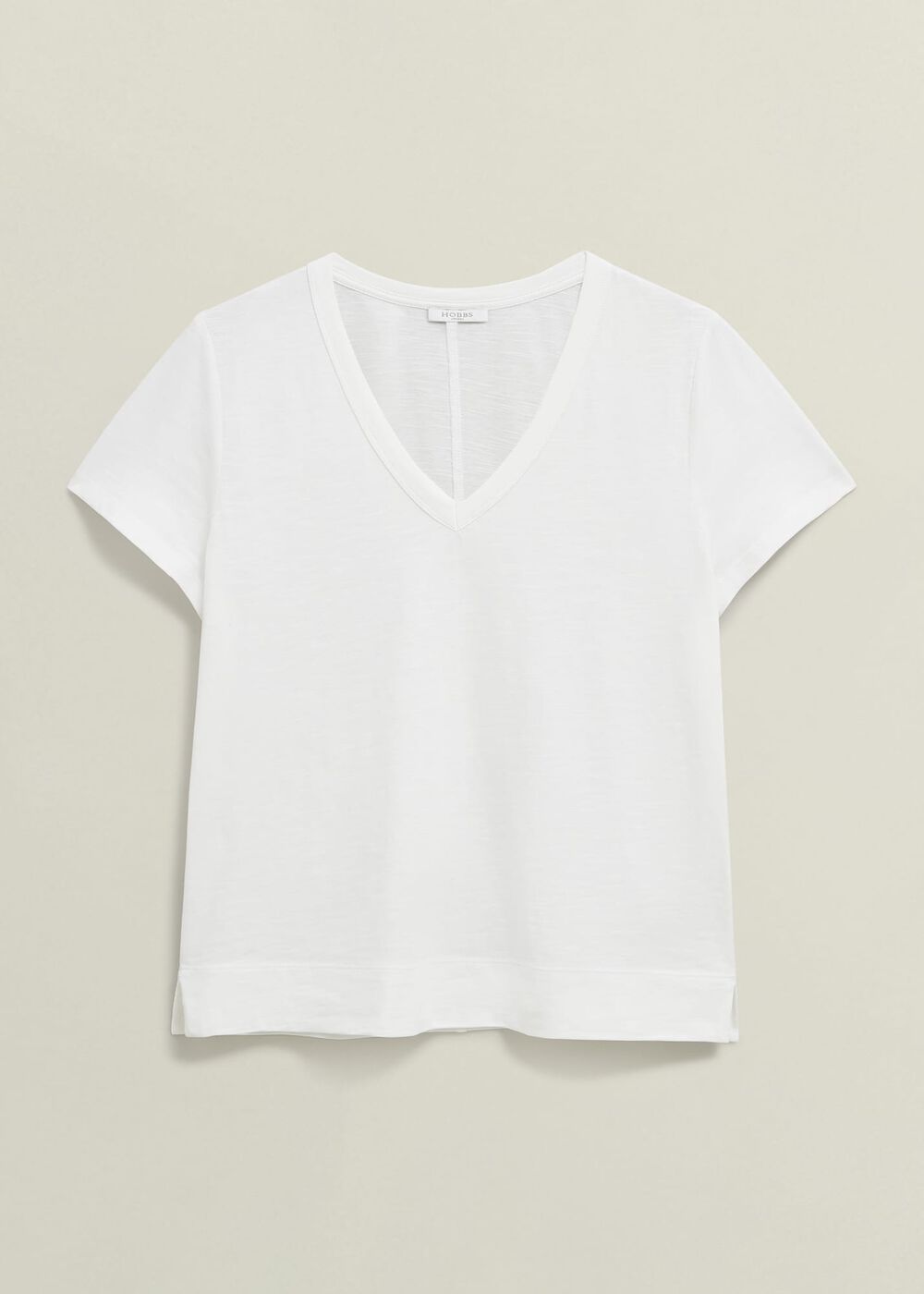 Arianna Cotton Slub T-Shirt, White, hi-res