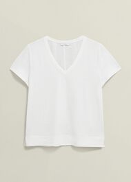 Arianna Cotton Slub T-Shirt, White, hi-res