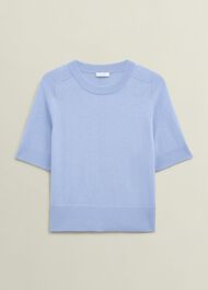 Leena Knitted Top with Wool, Maya Blue, hi-res