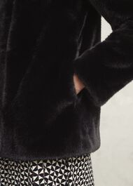Dania Faux Fur Coat, Black, hi-res