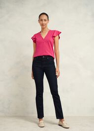 Pippa Cotton Slub Top, Zinnia Pink, hi-res