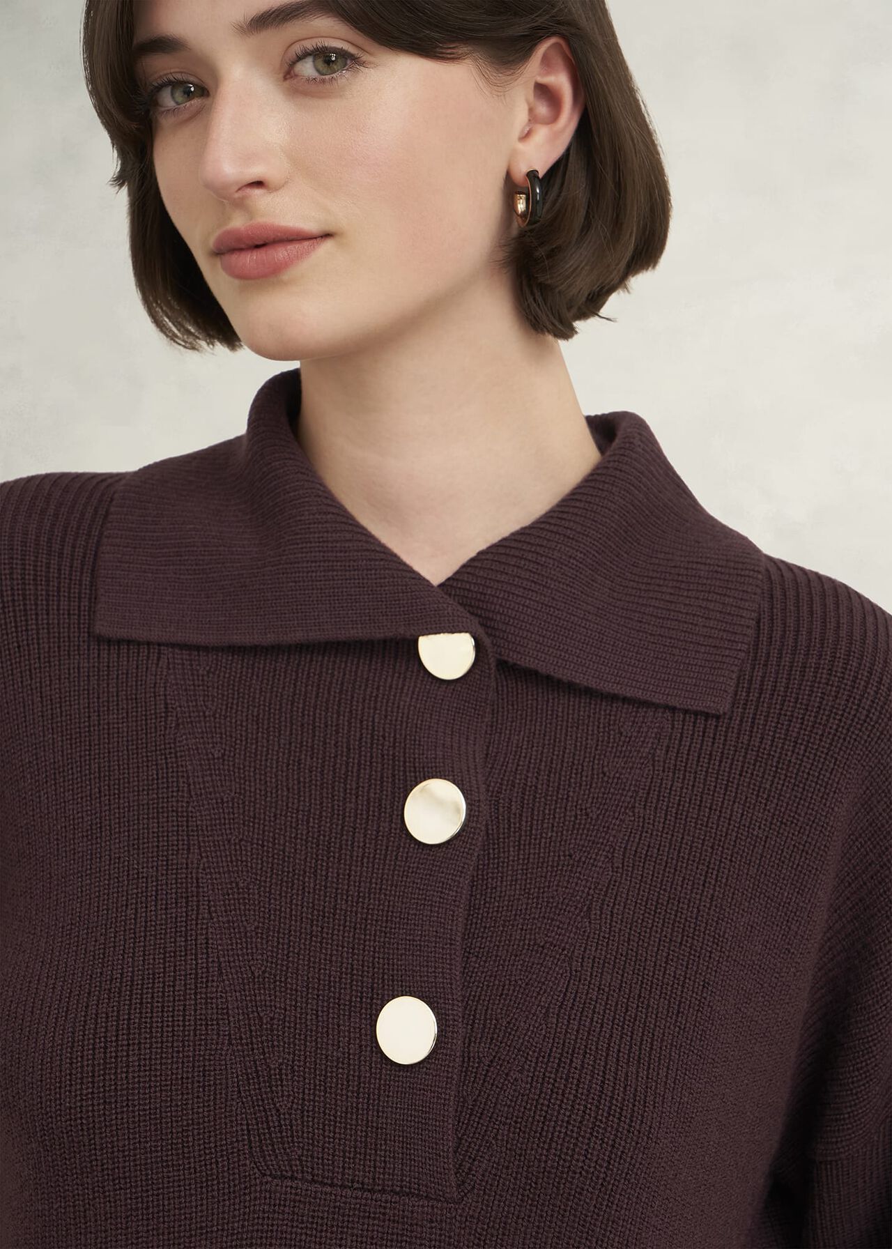 Brenna Merino Wool Sweater , Malbec, hi-res