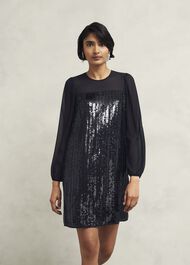 Zariah Sequin Dress, Hobbs Black, hi-res