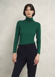 Mischa Roll Neck Top, Agate Green, hi-res