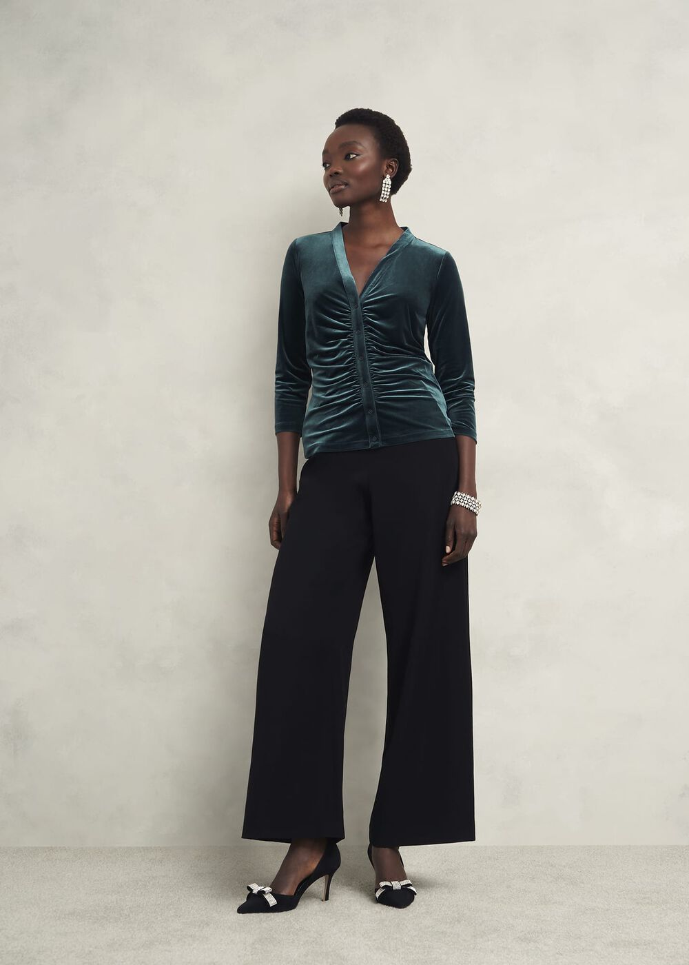 Velvet Hattie Top, Evergreen, hi-res