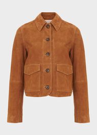 Ashlee Suede Jacket, Tan, hi-res