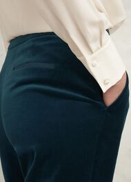 Luna Velvet Straight Pants, Riverside Blue, hi-res