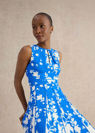 Angelica Floral Dress, Blue Cream, hi-res