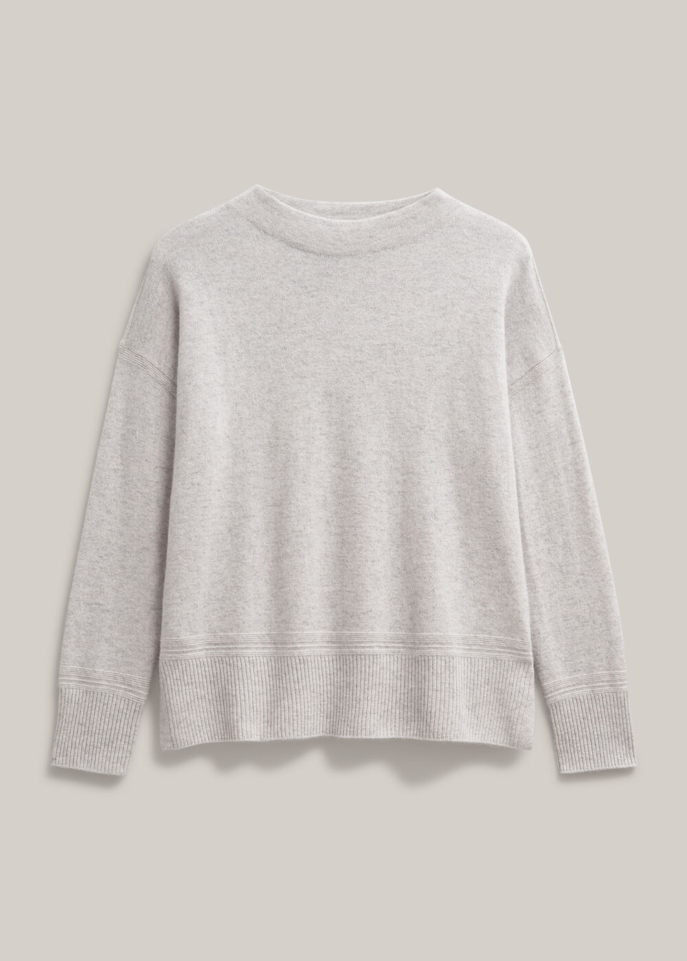 Carine Cashmere Sweater, Pale Grey Marl, hi-res