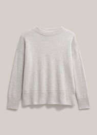 Carine Cashmere Sweater, Pale Grey Marl, hi-res