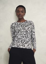 Harlow Sweater With Wool, Ivory Black, hi-res