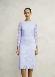 Petite Ottilie Lace Sequin Dress, Pale Blue, hi-res