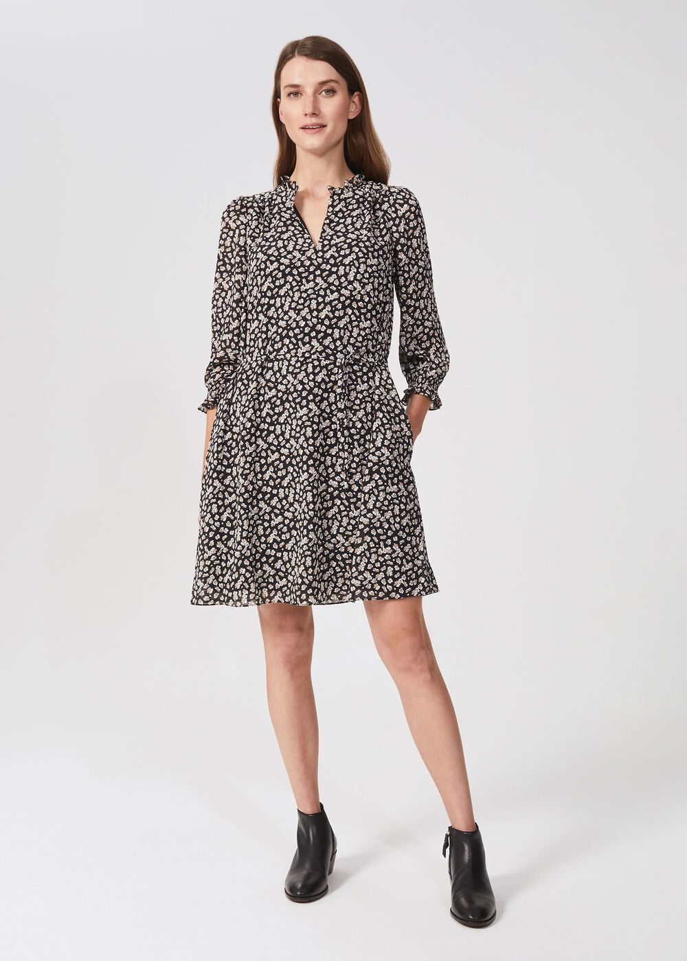 Stefania Floral Dress, Black Multi, hi-res