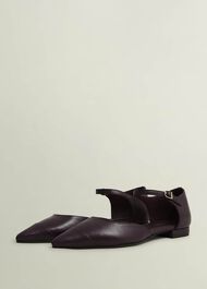 Seren Leather Flats, Malbec Purple, hi-res