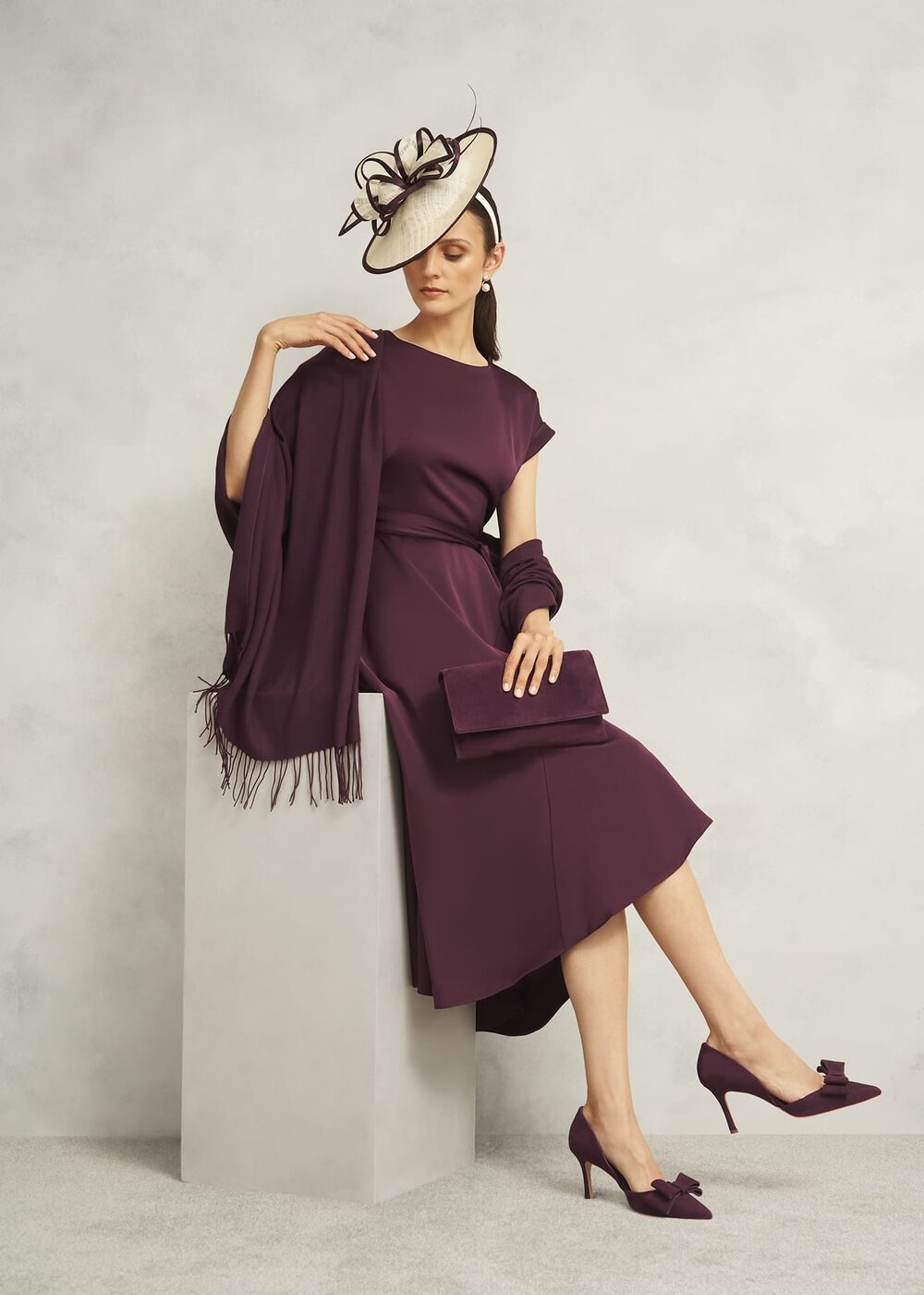Agnes Tie Dress, Onyx Red, hi-res