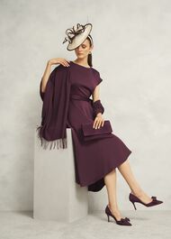 Agnes Tie Dress, Onyx Red, hi-res