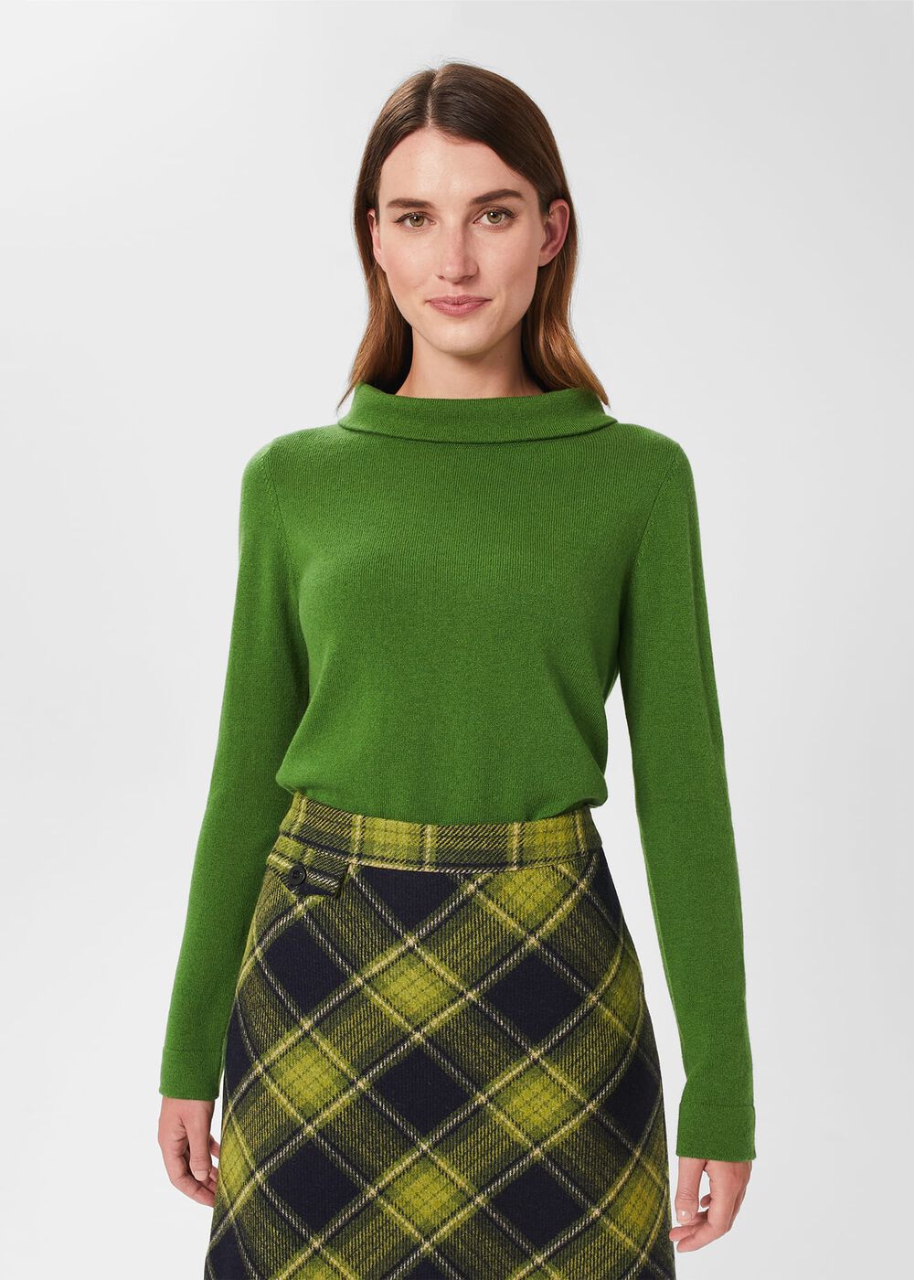 Audrey Wool Cashmere Jumper, Emerald Green, hi-res