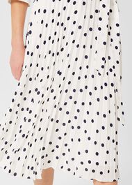 Leona Spot Midi Dress, Ivory Navy, hi-res