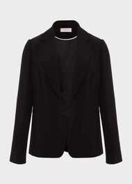 Vanessa Crepe Jacket, Black, hi-res