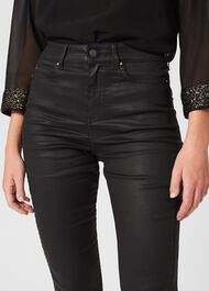 Gia Coated Skinny Jeans, Black, hi-res