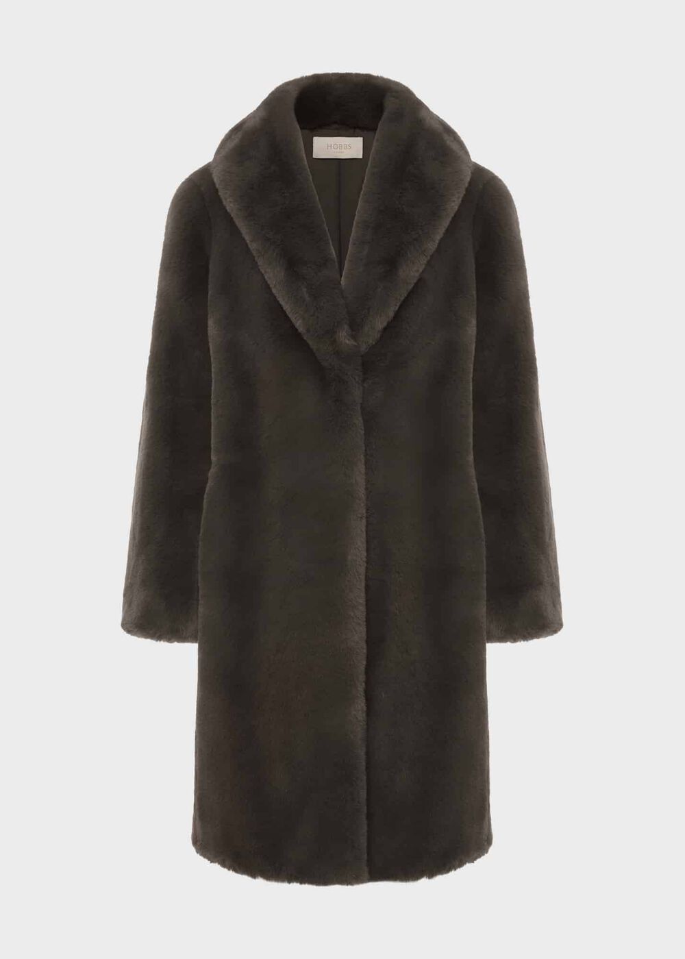 Gabby Faux Fur Coat , Dark Charcoal, hi-res