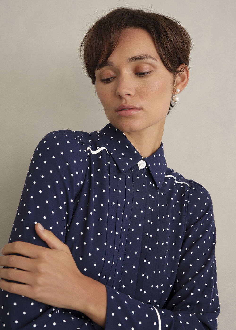 Francesca Dress, Midnight Ivory, hi-res