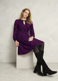 Petite Grace Jersey Dress, Navy Pink, hi-res